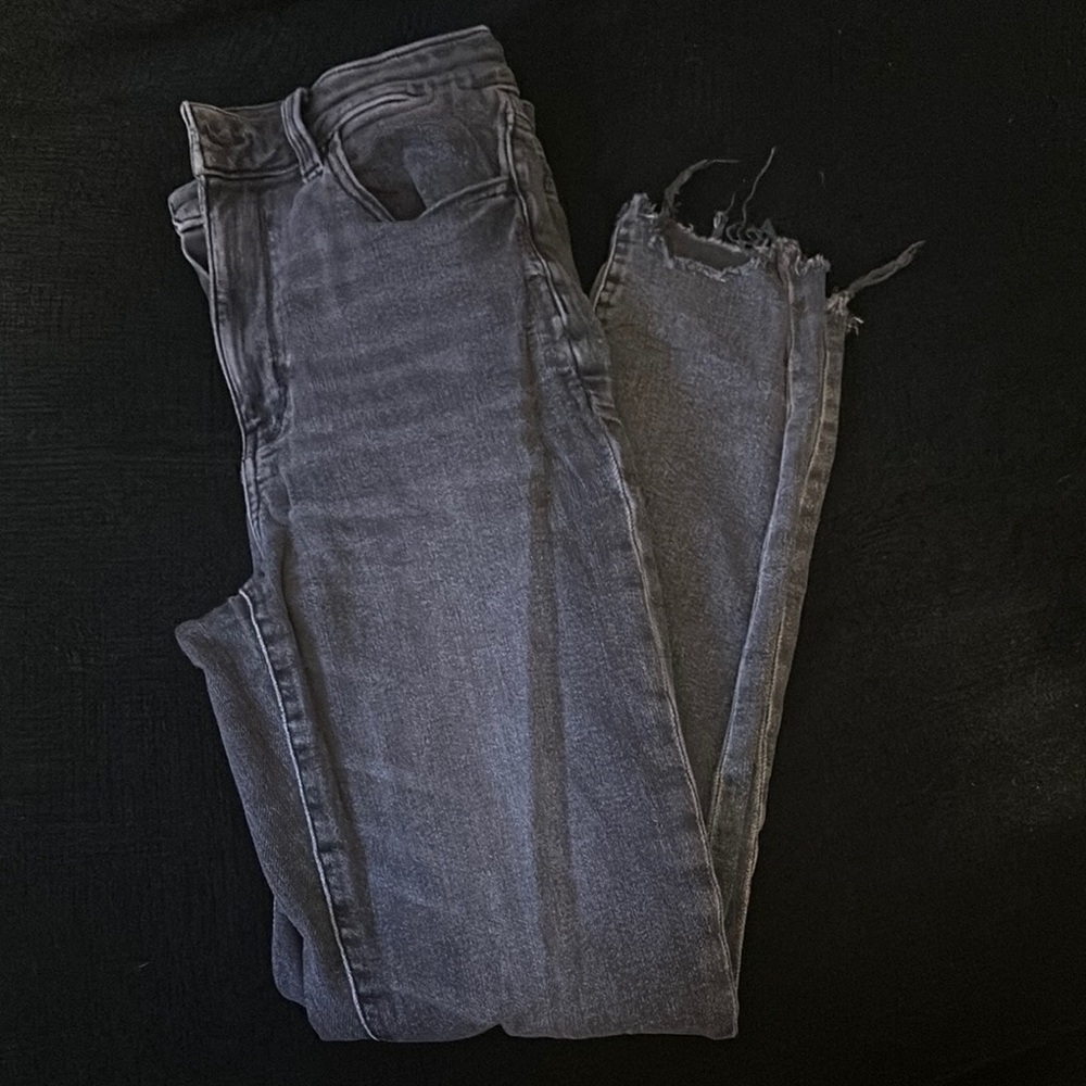 AMERICAN EAGLE Black/Grey Distressed Jeans